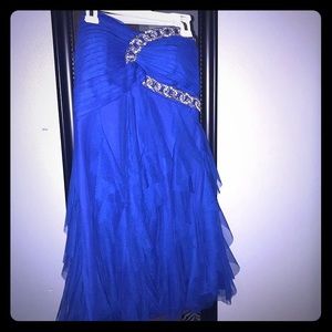 Royal blue strapless cocktail dress worn twice